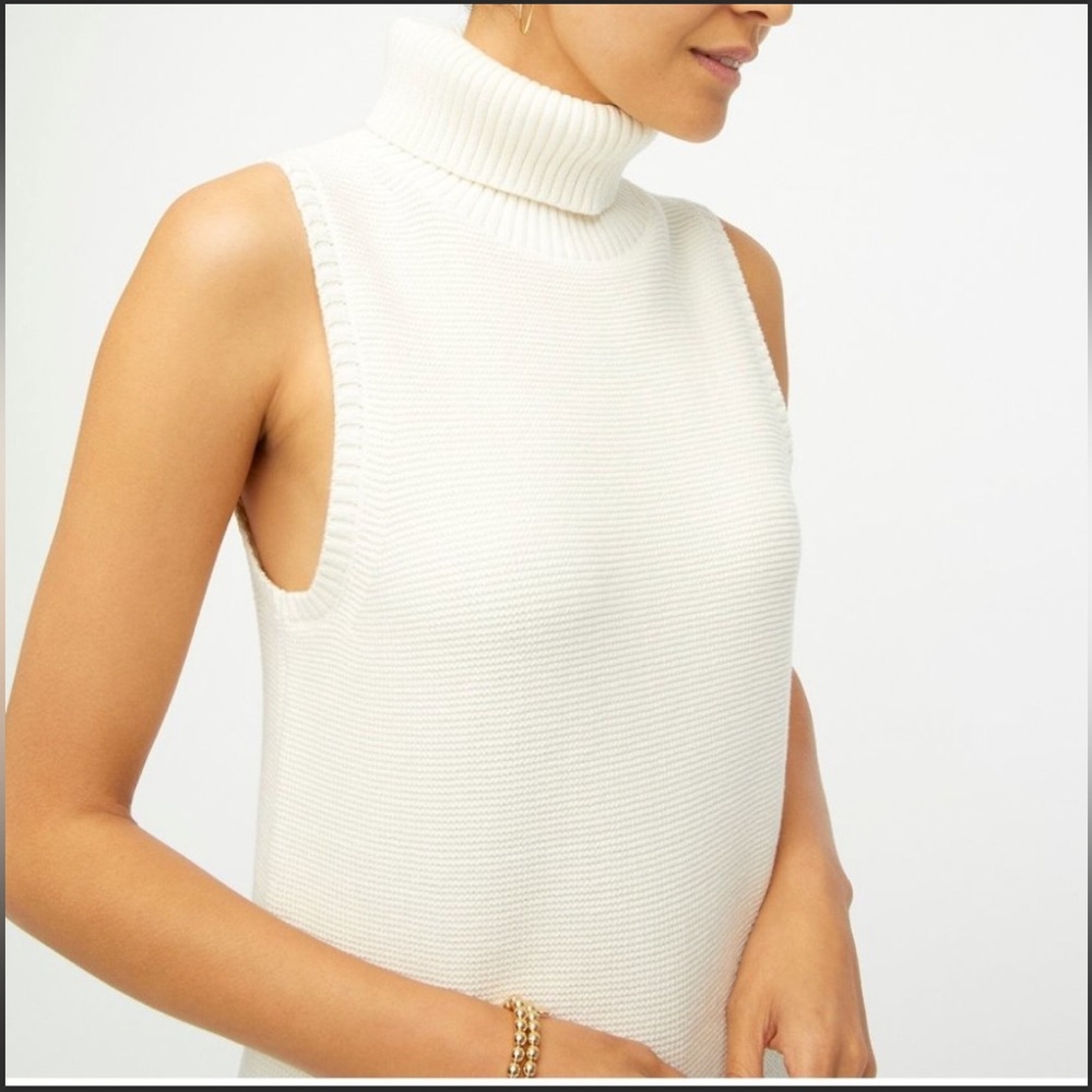 NWT -  J. Crew Sleeveless Turtleneck Sweater Ivory Extra Small